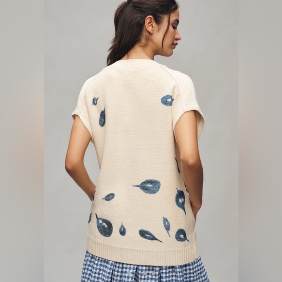 Anthropologie Maeve V-Neck Peacock Sweater Vest, SMALL NWOT - Picture 4 of 7